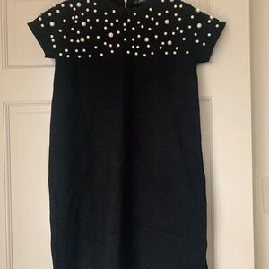 Zara Black Dress with Pearl Accents
